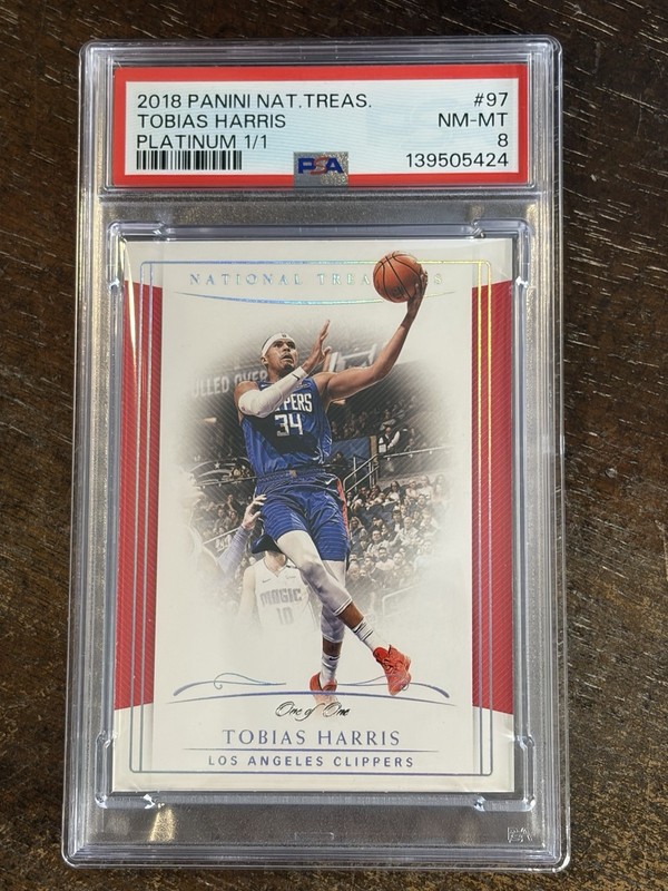 2018-19 National Treasures Platinum Tobias Harris 1/1 ONE OF ONE #97 PSA 8 NM-MT