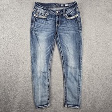 Vintage Miss Me Jeans Womens 29x28 Low Rise Ankle Skinny Embellished Pockets