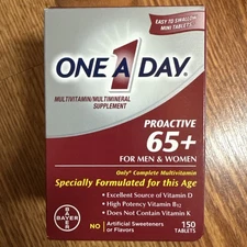 One A Day Proactive 65 Plus Multivitamins Supplement 150 Tablets Men Women 65+