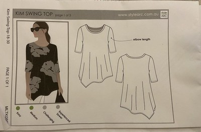 Style Arc Sewing Pattern Kim Swing Top L, Sizes 04-16