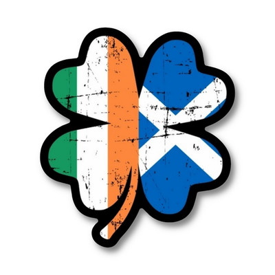 Scotch Irish Clover Sticker Ireland Scotland Flag Vinyl Decal for Laptop-Tablets