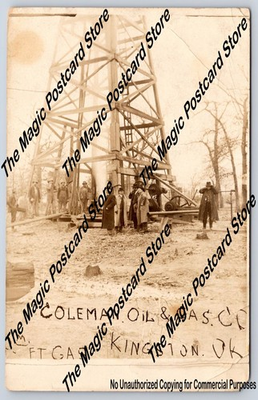 #ad Coleman Oil amp; Gas Co Well RPPC Kingston Oklahoma Marshall County Photo 1910s $39.99