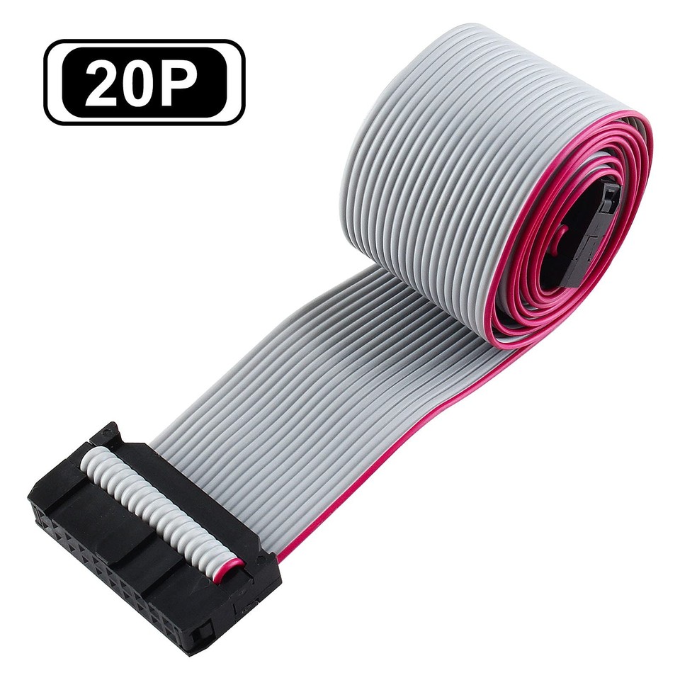 6 PCS 20 Pin Ribbon Cable 2.54mm Pitch F/F IDC Connector Flat Wire 60cm ...