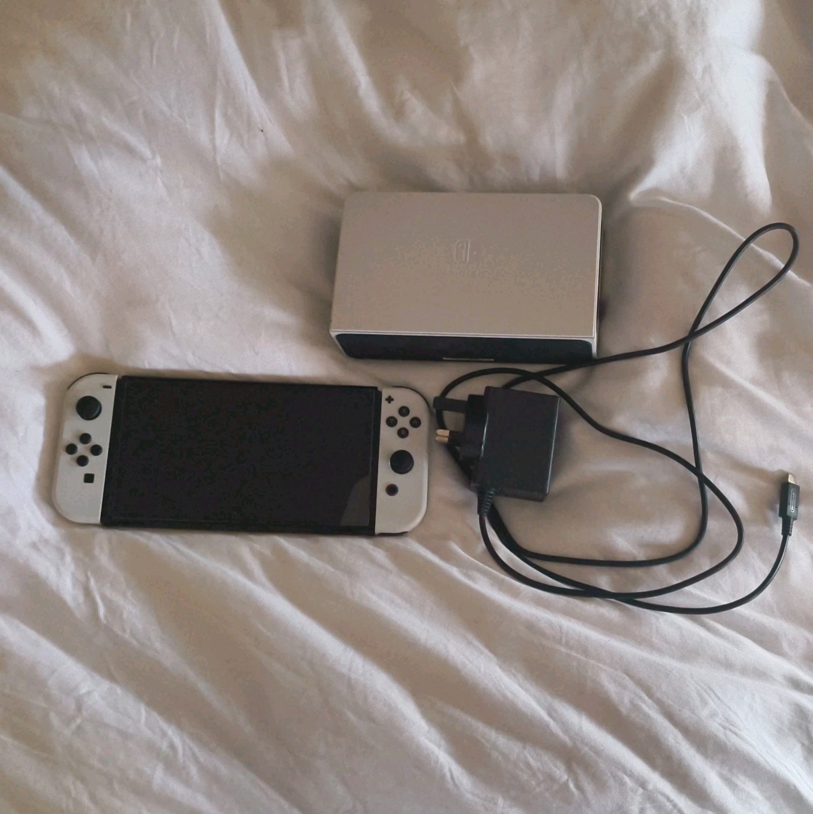 Nintendo Switch OLED Console with White Joy-Cons, Dock & Power Adapter