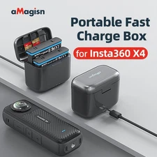 For Insta360 X4 Camera 2 Slot Battery Fast Charger Charging Box Case Accessories