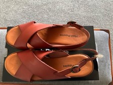 Hush Puppies Gabrielle - Tan - Ladies Smooth Leather Sandals - Size 6