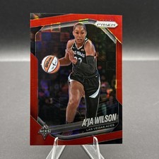 2025 Panini WNBA Prizm #76 A'ja Wilson Red Pandora /199 Las Vegas Aces