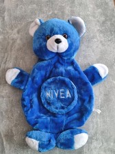 Nivea Teddybär Rucksack Stofftier Plüsch 58 cm Blau Weiß Werbung Promo Tasche