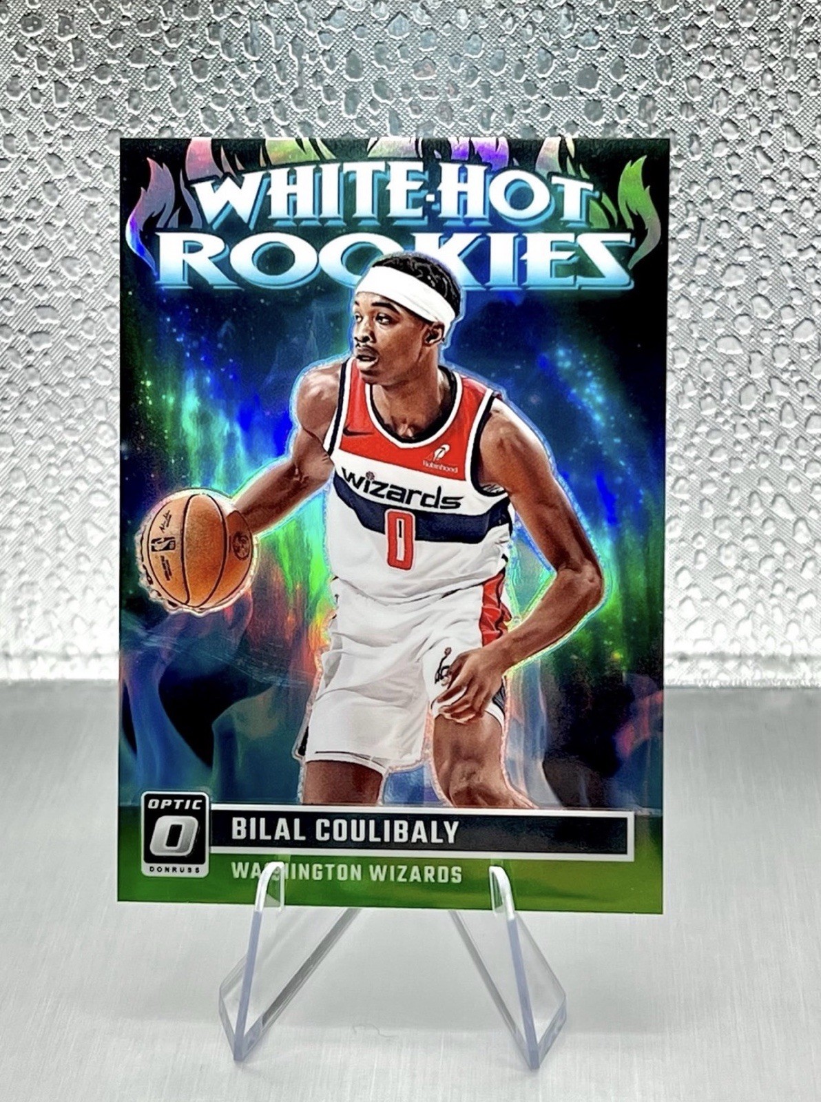 2023 Optic Bilal Coulibaly RC /149 WHITE HOT ROOKIES LIME GREEN Wizards