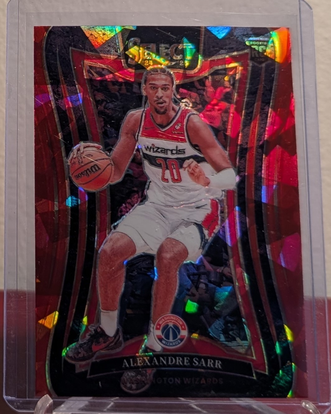 Alexandre Sarr 2024/25 Panini Select Mezzanine Red Ice Prizms RC #399 Wizards