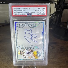 2020 Leaf Trinity Signatures Joe Burrow #A-JB1 Platinum Foil /25 (AU, RC)
