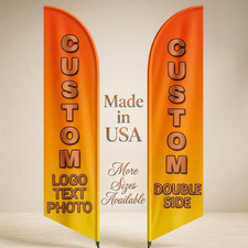 Custom Feather Flag Personalized Logo Outdoor Business Advertising Banner Swoope