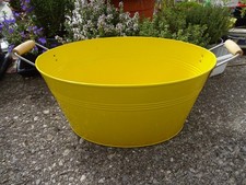Blechwanne Blumenkübel Pflanztopf Zinkwanne Pflanzschale Wäschekorb Gelb