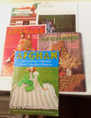 FIve ''Columbia-Minerva'' Knit & Crochet pattern booklets 1970, 1972, 1967 & 1974