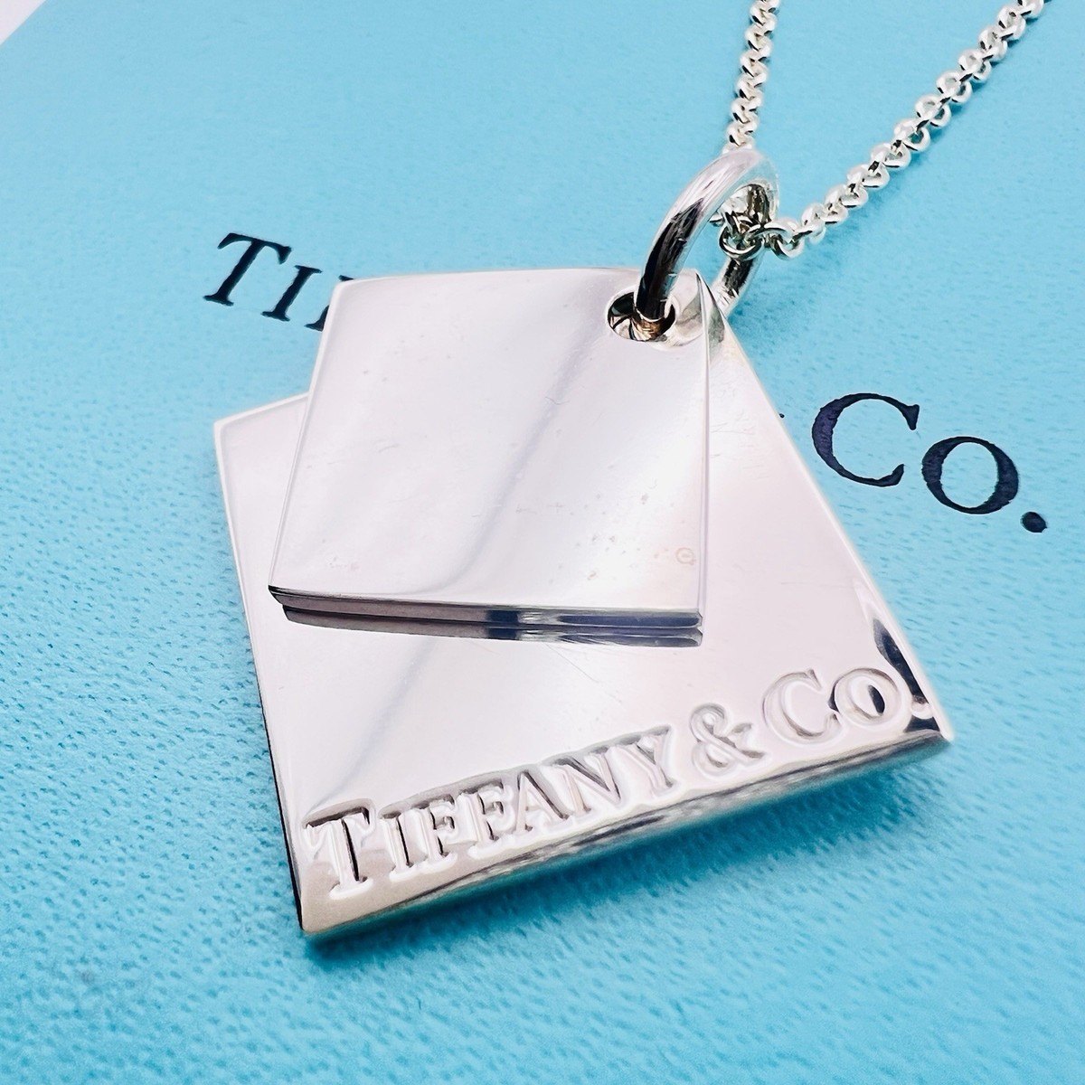 Tiffany & Co. Double Square Pendant 18