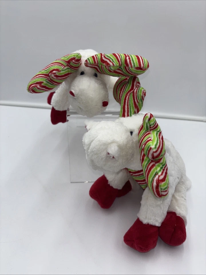 2 - Ganz Webkinz Minty Moose White Christmas Holiday Plush HM475 Retired No Code - Image 2 of 4