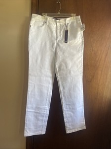 Gloria Vanderbilt AMANDA White Jeans-Tapered/Mid Rise- Size 14 PETITE- With Tags