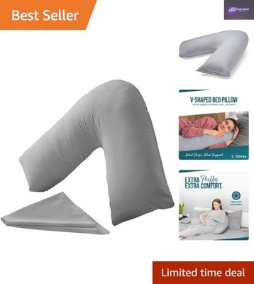 Luxuriöses orthopädisches V-förmiges Kissen - Extra Dämpfung für Rücken- & Nackenstütze
