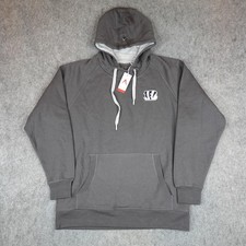 Cincinnati Bengals Sweatshirt Mens XL Gray NFL Football Antigua Pullover Hoodie