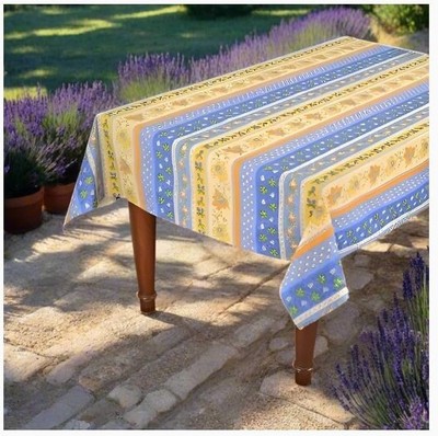 Le Cluny, Monaco Blue (60 x 120 Inches) French Provence 100 Percent Coated...