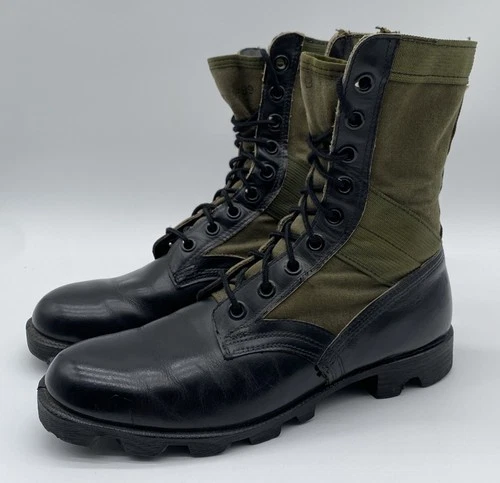 Vintage Bata Military Jungle Boots Vietnam  War 1960's Spike Protective Sz 8.5 R