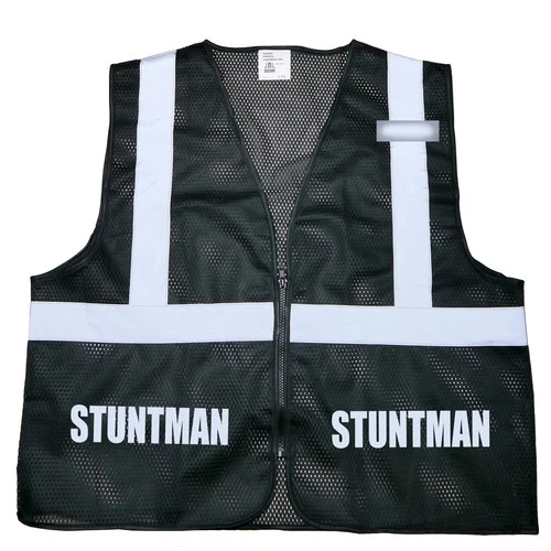 Stuntman safety vest, black, REFLECTIVE design, High Visibility, actor - product listing photo