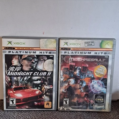 2 xbox Platinum Hits Games Midnight Club II and Mechassault