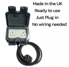 Outdoor/Outside Garden Extension Lead Black or White Cable 1m - 30m Black Cable