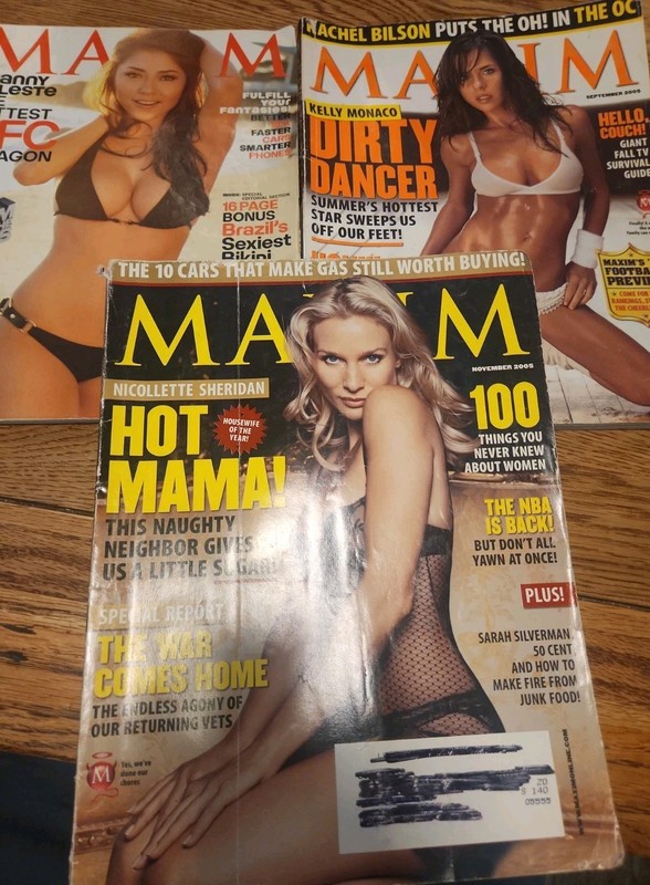 Lot of 3 Vintage Maxim Magazines  2005 (x2) & 2010 Arianny Celeste, Kelly Monaco