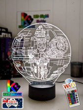 DEATH STAR SCHEMATIC 3D LED Battery USB Night Light 7 Colour Changing Room Lamp