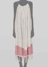 $496 Ulla Johnson Women Ivory Adira Fringe-Hem Shoulder-Tie Dress Coverup Size M