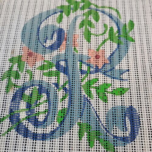 NEW THE EXTENSION ALPHABET RIBBON LETTER R P ? NEEDLEPOINT CROSS STITCH CANVAS