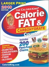Calorieking 2019 Larger Print Calorie, Fat  Carbohydrate Counter
