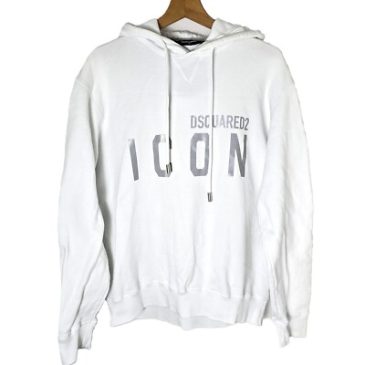 Dsquared2 Cool Fit ICON Hoodie Weiß Herren Größe XL Made in Italy