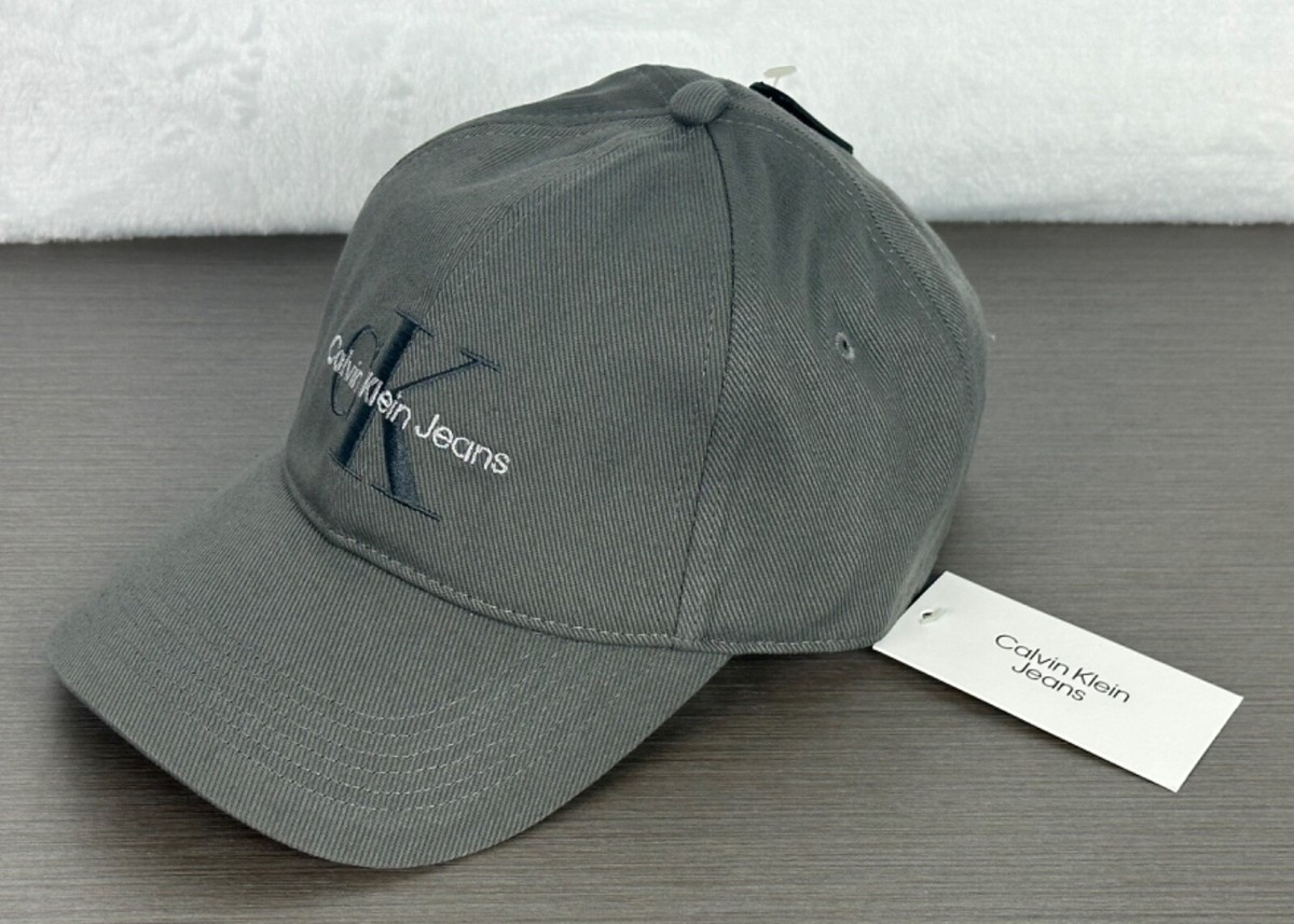 Calvin Klein Jeans Men's Monogram Logo Gray Baseball Cap