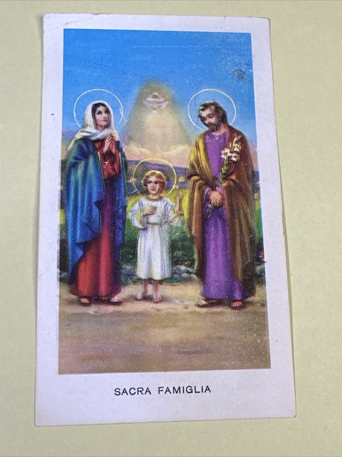 ALLA SACRA FAMIGLIA - Santino - Holy Card - immagine sacra