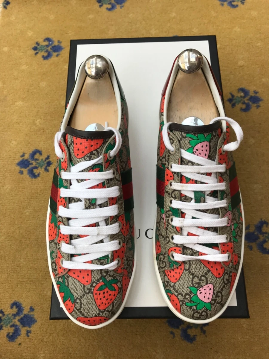Gucci strawberry trainers sale