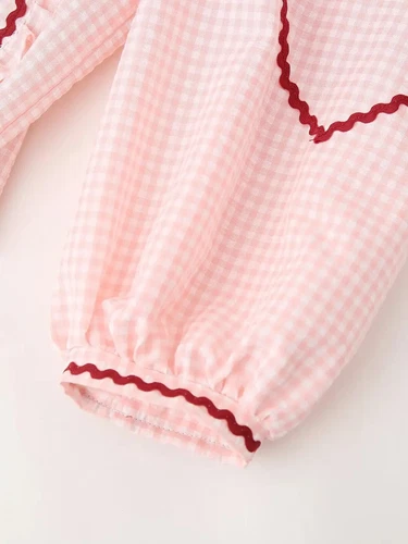 Hearts Pink Long Sleeves Blouse Fashion Casual Top - Picture 13 of 18