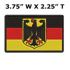 GERMAN FLAG iron-on PATCH GERMANY BUNDESDIENSTFLAGGE embroidered Deutschland NEW