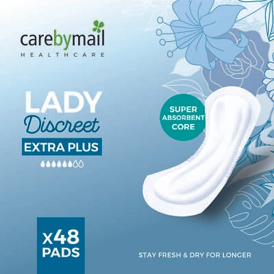 CARE BY MAIL CarebyMail Incontinence Pads for Women - Discreet Extra Plus - 6 Packs of 8 (48)
