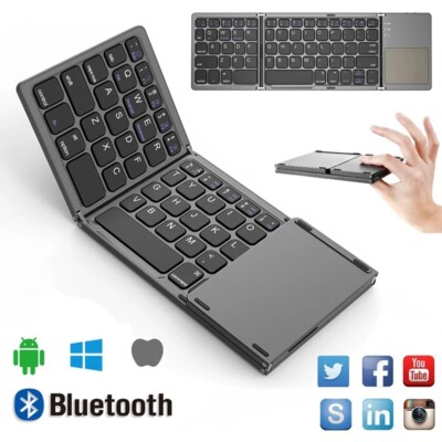 Mini Teclado Plegable Bluetooth Inalámbrico Portátil Táctil Tablet Android 