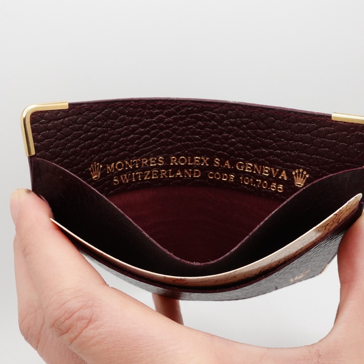 C⑦ロレックス 71.00.55 ROLEX 　レザーケース 茶 Rolex 71.00.06 S.A Geneve Suisse Brown Leather & Wood Watch Box