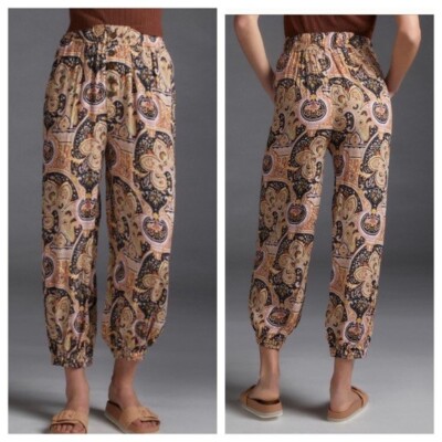 Anthropologie Odette Paisley High Rise Harem Joggers Casual Pant Sz 1XL NWOT  