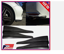 4 pcs Carbon Fiber Bumper Corner Lip Side Scratch Protector Strap Guard