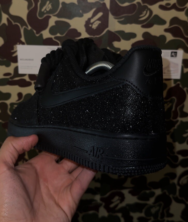 Nike Air Force Black 07 Custom Glitter