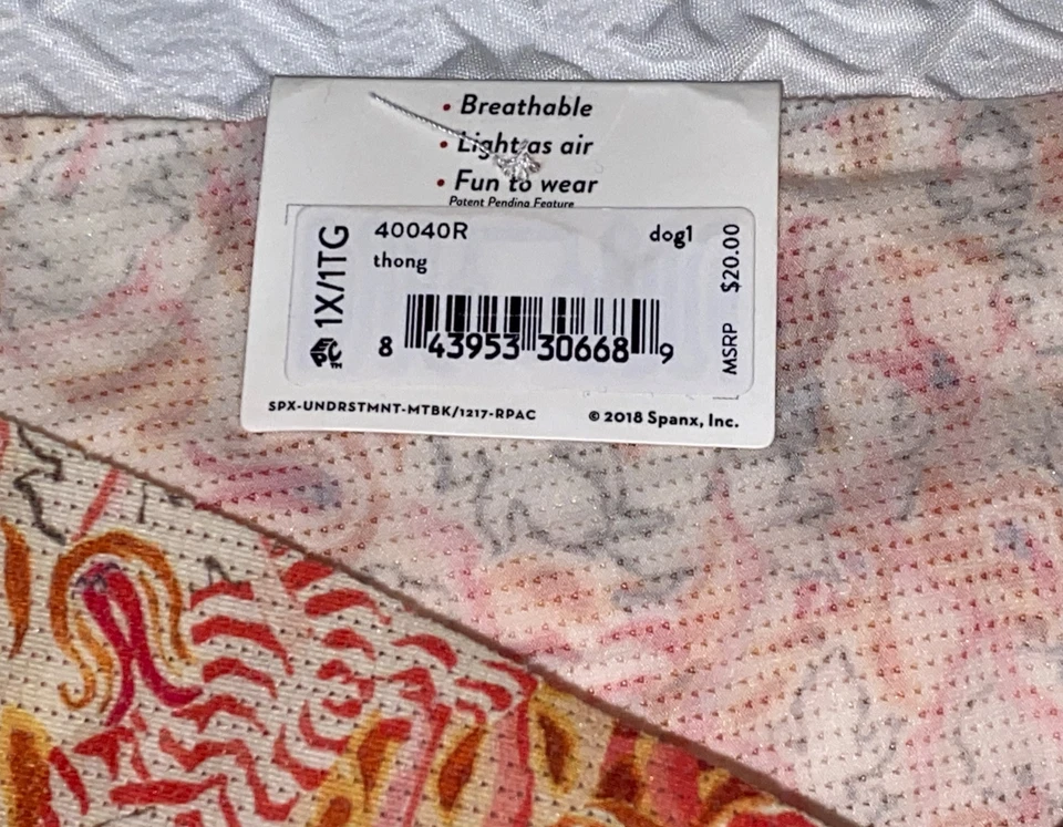 Panty Tanga SPANX Under Statements Perro Luz Como Aire Amarillo Rojo Mujer Talla Grande 3X Foto 4 de 4