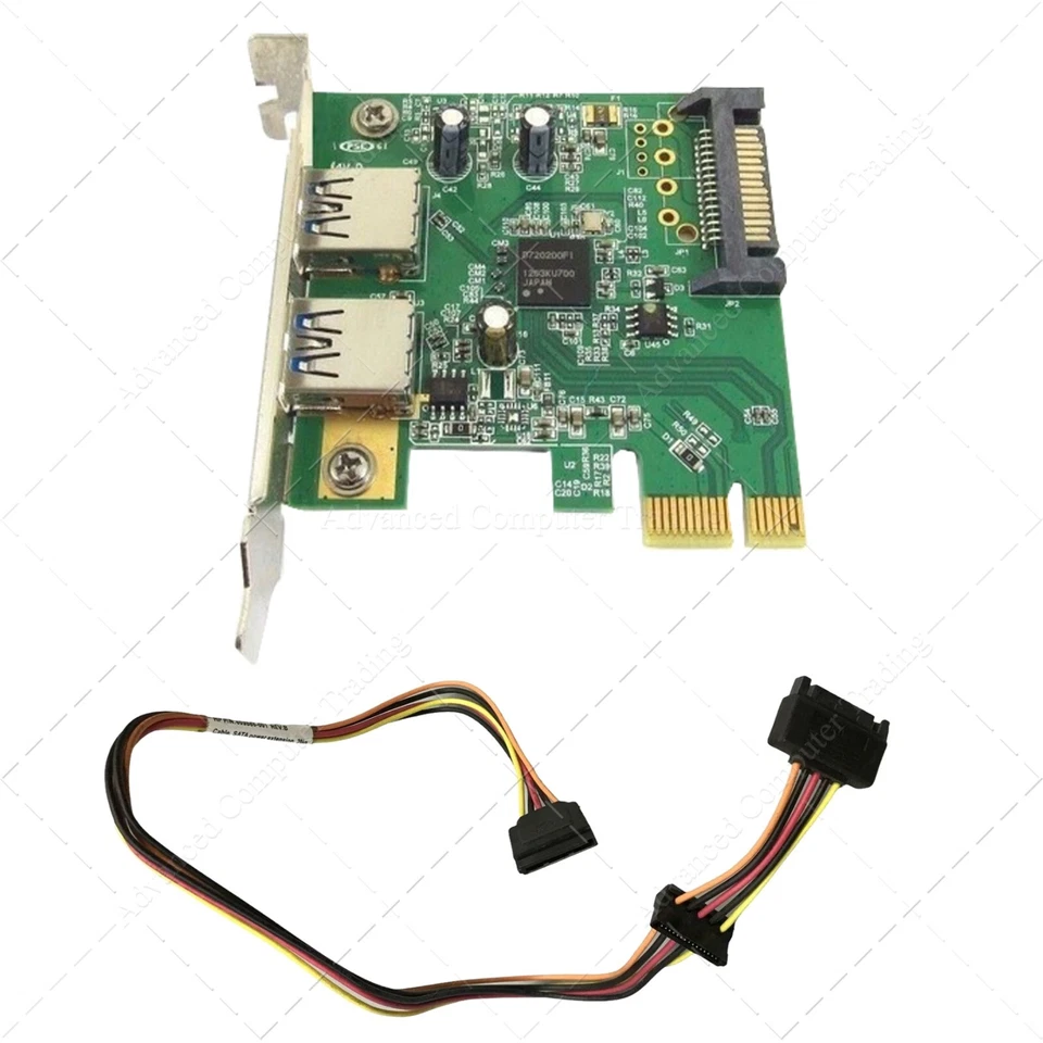 608151-001 HP SuperSpeed 2 x Ports USB 3.0 PCI-Express 2.0 x1 LP Extension sata - Imagen 2 de 3