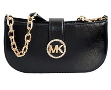 Michael Kors Borsa Da Donna Tracolla Carmen SM ZIP Pouchette Strass, Lacca