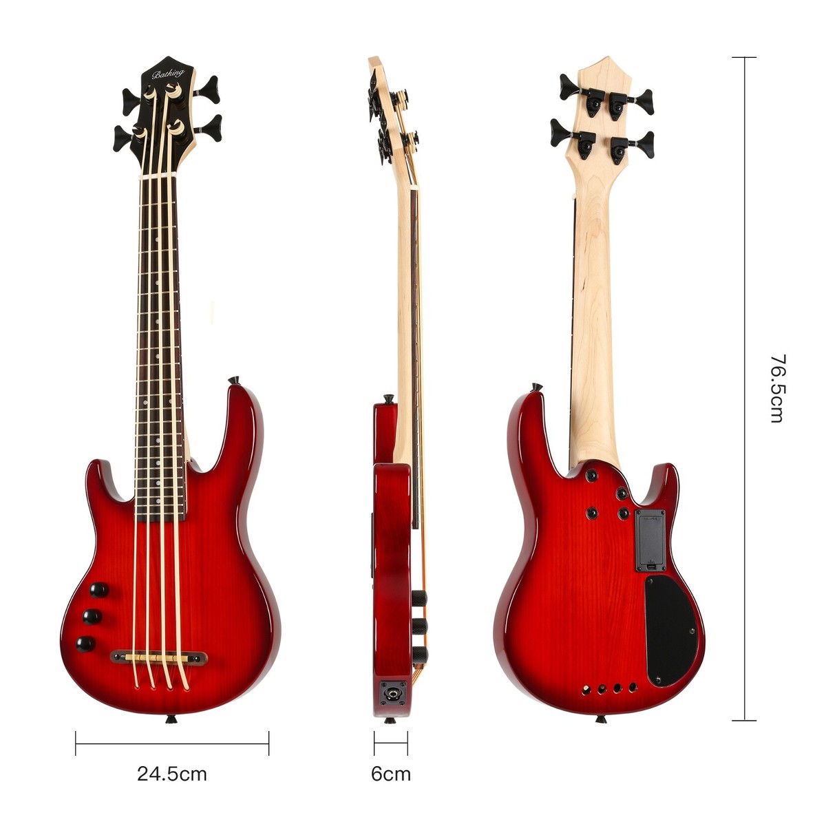 Batking Ukulele bass fretted Electric Uku bass Left-handed