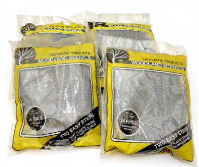 (4) WOODLAND SCENIC REALISTIC TREE KITS TR1102, TR1104, TR1105 & TR1106 2.5''-8''